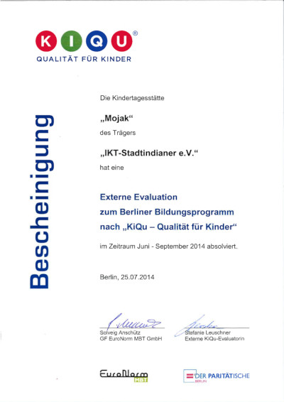 KiQu Zertifikat 2014